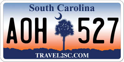 SC license plate AOH527