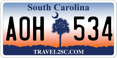 SC license plate AOH534