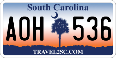 SC license plate AOH536
