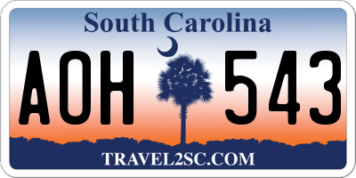 SC license plate AOH543