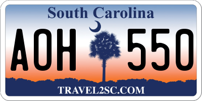 SC license plate AOH550