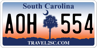 SC license plate AOH554
