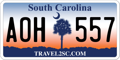 SC license plate AOH557