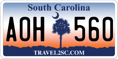 SC license plate AOH560