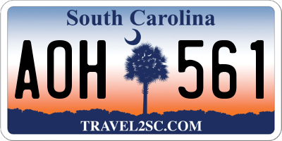 SC license plate AOH561