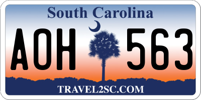 SC license plate AOH563