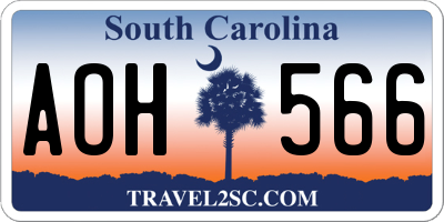 SC license plate AOH566