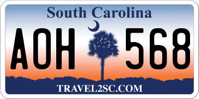 SC license plate AOH568
