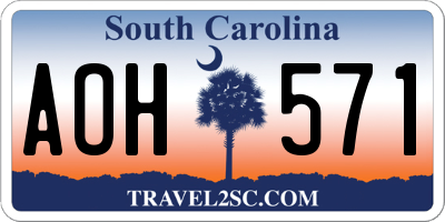 SC license plate AOH571