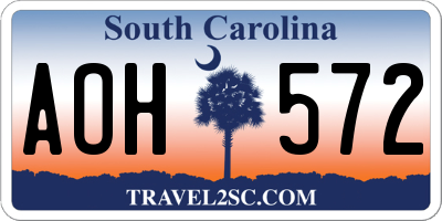 SC license plate AOH572