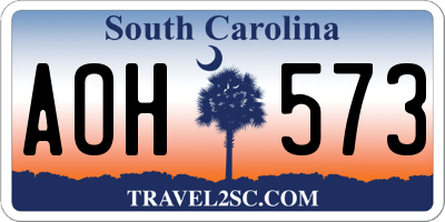 SC license plate AOH573