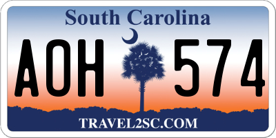SC license plate AOH574