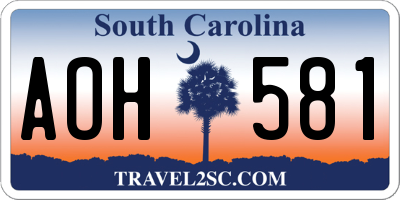 SC license plate AOH581