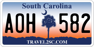 SC license plate AOH582