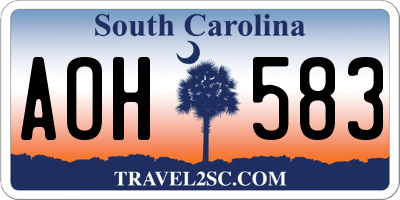 SC license plate AOH583