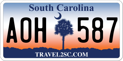 SC license plate AOH587