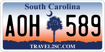 SC license plate AOH589