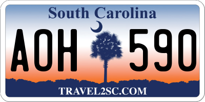 SC license plate AOH590