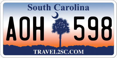 SC license plate AOH598