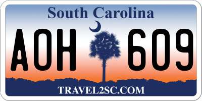 SC license plate AOH609