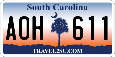 SC license plate AOH611