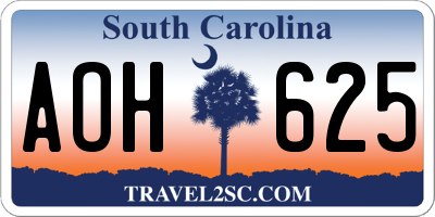 SC license plate AOH625