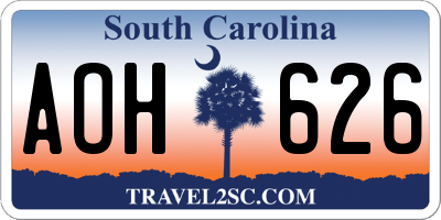 SC license plate AOH626