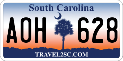 SC license plate AOH628