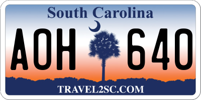 SC license plate AOH640