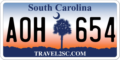 SC license plate AOH654