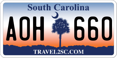 SC license plate AOH660