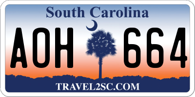 SC license plate AOH664