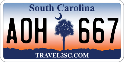 SC license plate AOH667