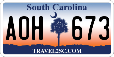 SC license plate AOH673