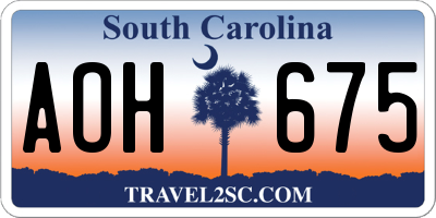 SC license plate AOH675