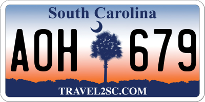 SC license plate AOH679