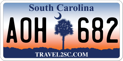 SC license plate AOH682