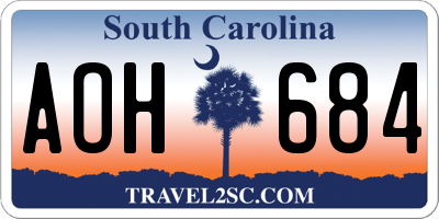 SC license plate AOH684