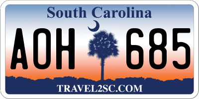 SC license plate AOH685