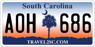 SC license plate AOH686