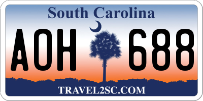 SC license plate AOH688