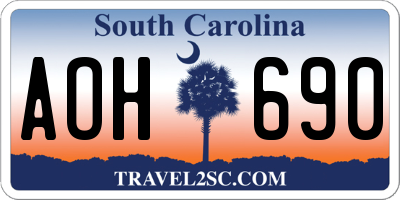 SC license plate AOH690