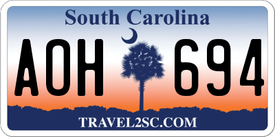 SC license plate AOH694
