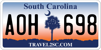 SC license plate AOH698