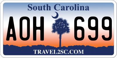 SC license plate AOH699