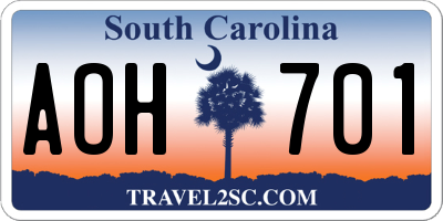 SC license plate AOH701