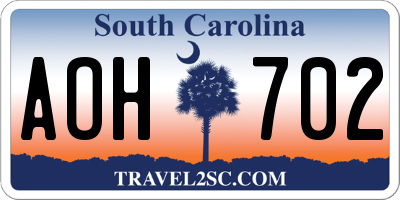 SC license plate AOH702
