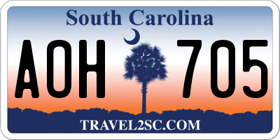 SC license plate AOH705