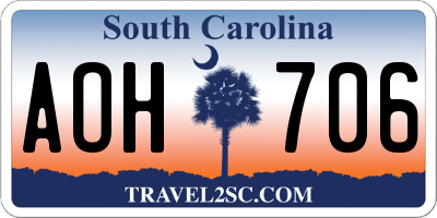 SC license plate AOH706