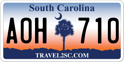 SC license plate AOH710